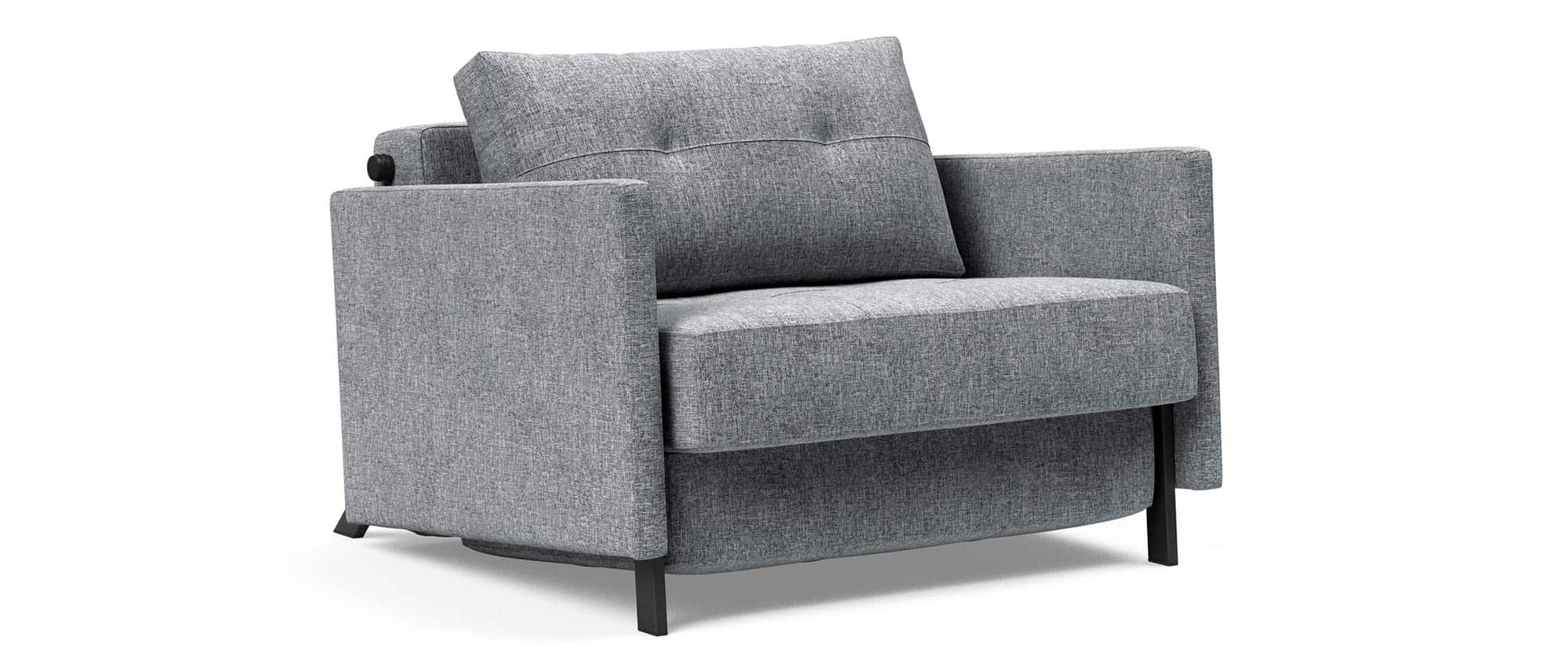 Der CUBED 02 Schlafsessel von Innovation im grauen Stoff Twist Granite (565)